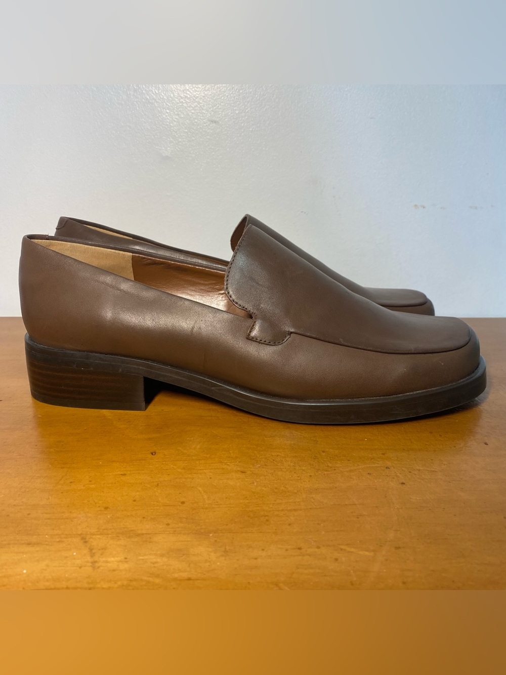 Franco Sarto Women's 12 L-Bocca Slip On Loafers Light Brown Tan Leather Shoes